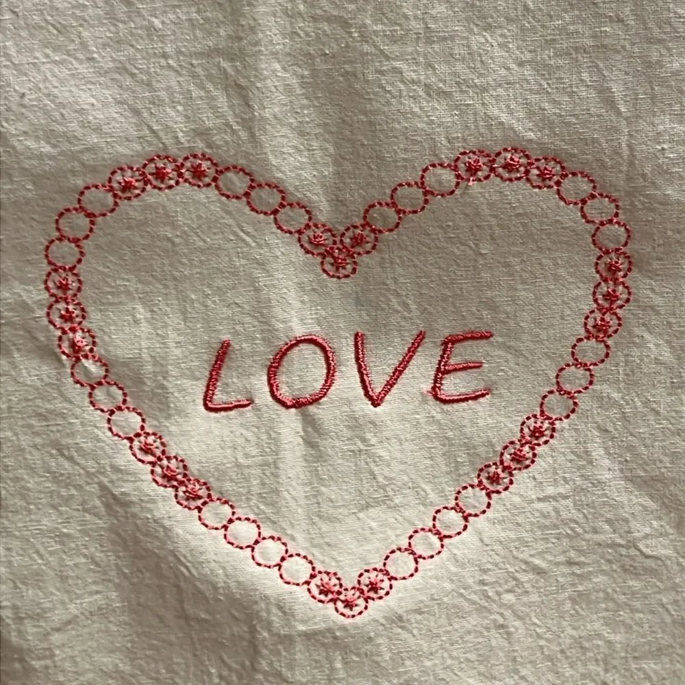 Heart Love Embroidered Holiday DG Collections Cotton 27